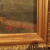 Peinture À L'huile Antique Sur Toile Fine 800 Signée Piero Porrini