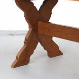 Vintage Rustic Brutalist Dining Table