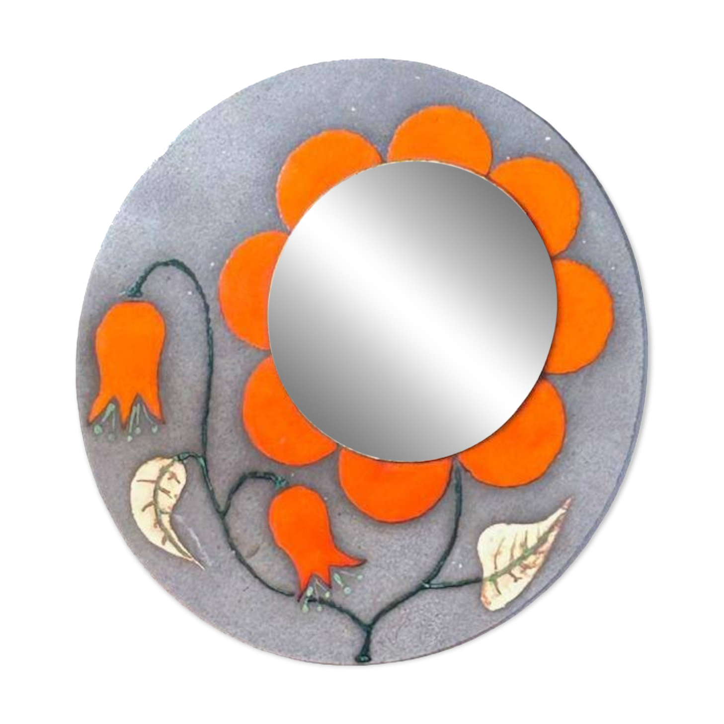 Large François Lembo Mirror 1970 Vallauris - 50 Cm