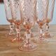Service of 6 arcopal rosaline flutes