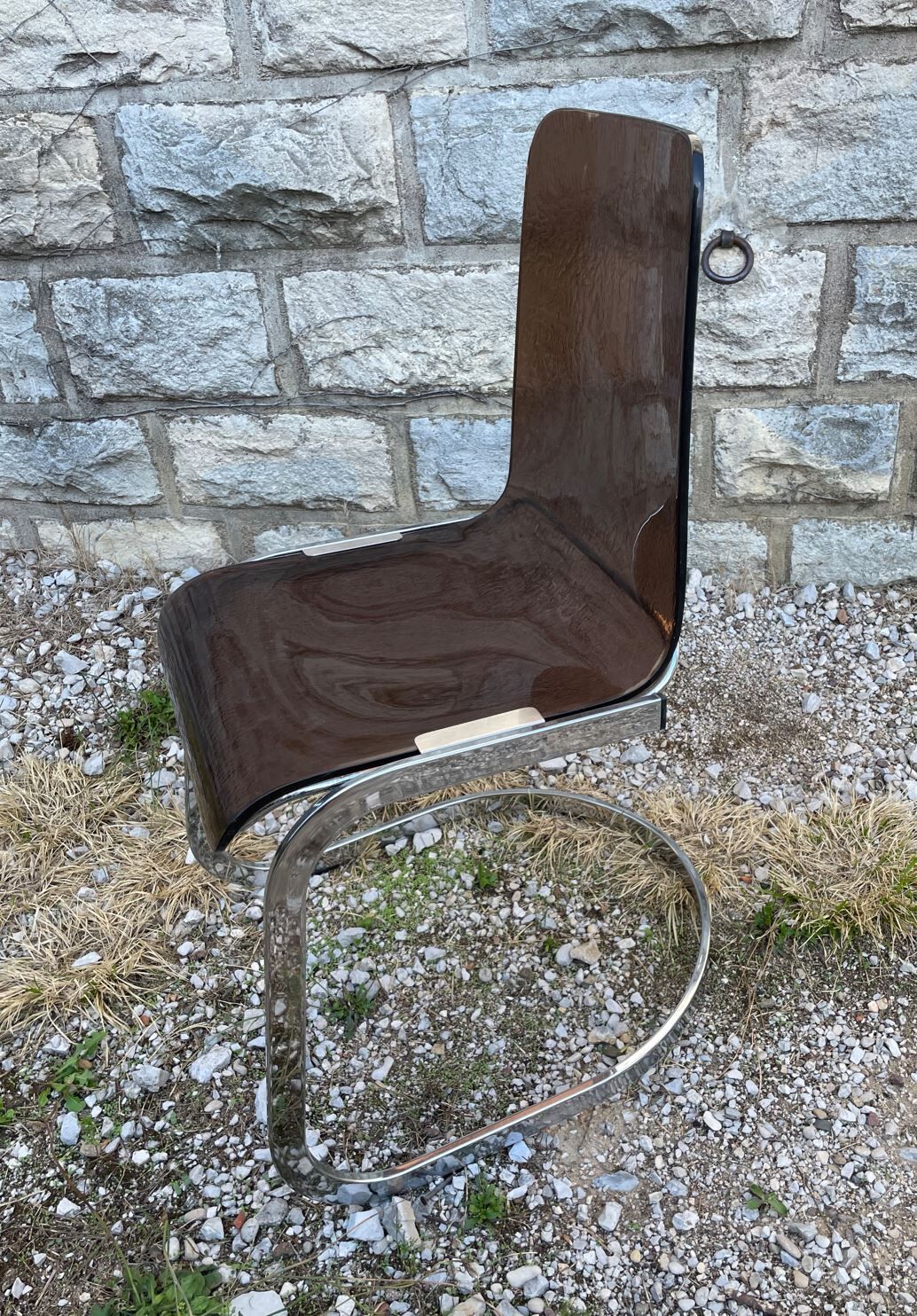 Baumann plexiglass and metal chair