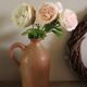 Vintage stoneware liqueur bottle with handle