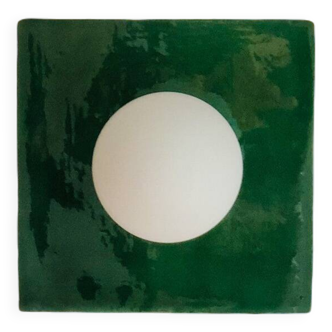 Globe Tile Ceramic Wall Sconce - Coco Square - Green