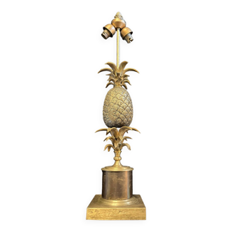 Large vintage brass pineapple lamp