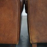 2 fauteuils en cuir de mouton