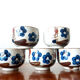 Stoneware tea set with currants, vintage Japan