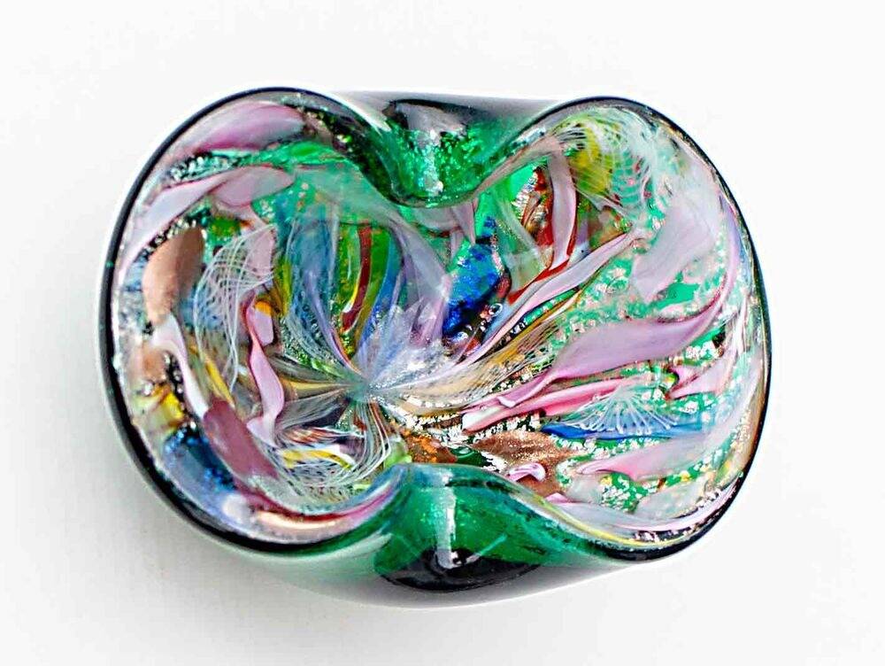 Cendrier/Vide-poche vintage Murano Tutti Frutti Vert