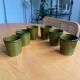 Mugs cups enameled stoneware 60s vintage