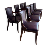 Set of 4 Art Deco chairs and 4 armchairs in rosewood, circa 1930