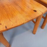 Suite de 4 fauteuils en pin des années 60 70