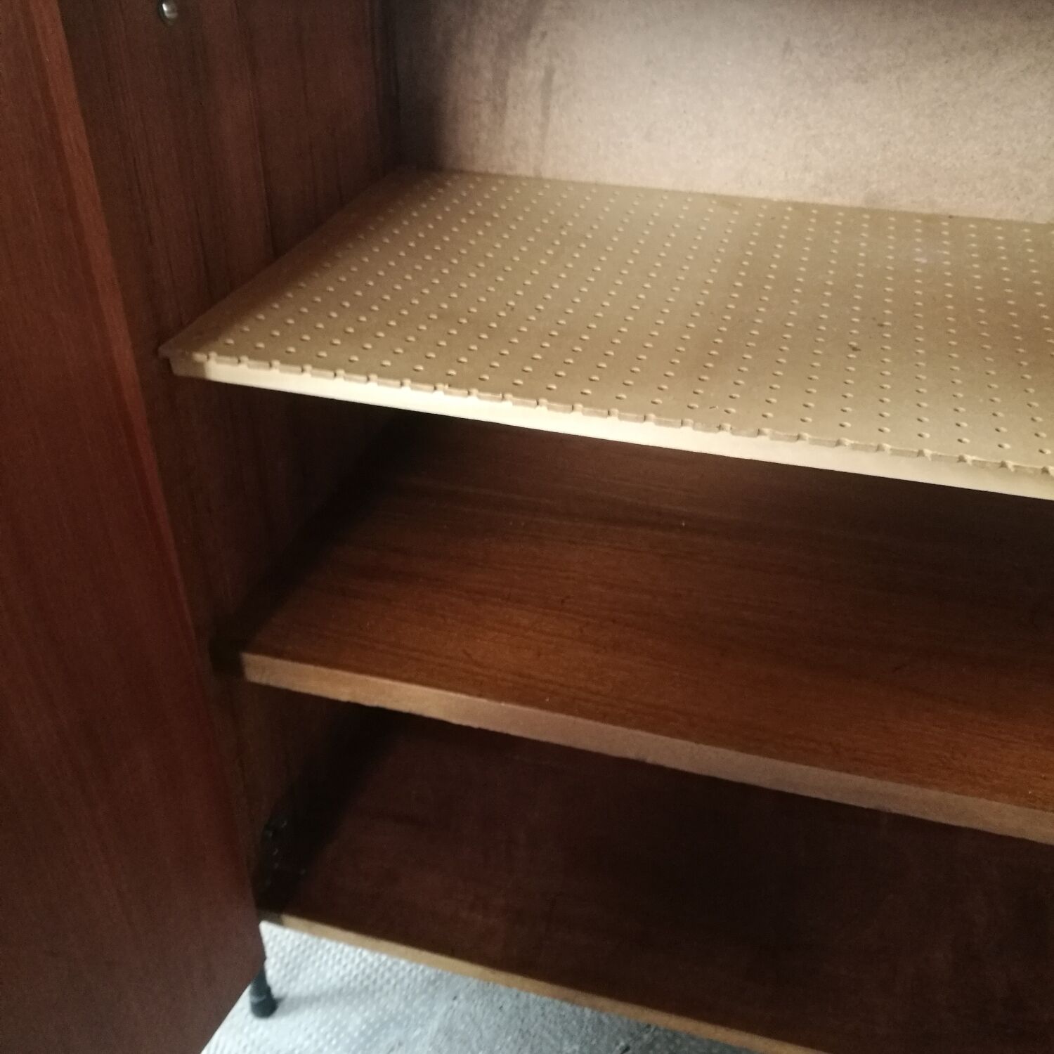 Scandinavian sideboard 2 teak doors, ladder base