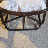Rare-Vintage - Set of two rattan and bamboo armchairs - reclining armchairs - 80s