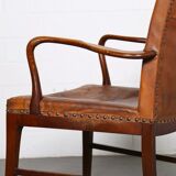 Vintage leather armchair of Danish design