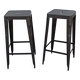 Pair of black metal stools