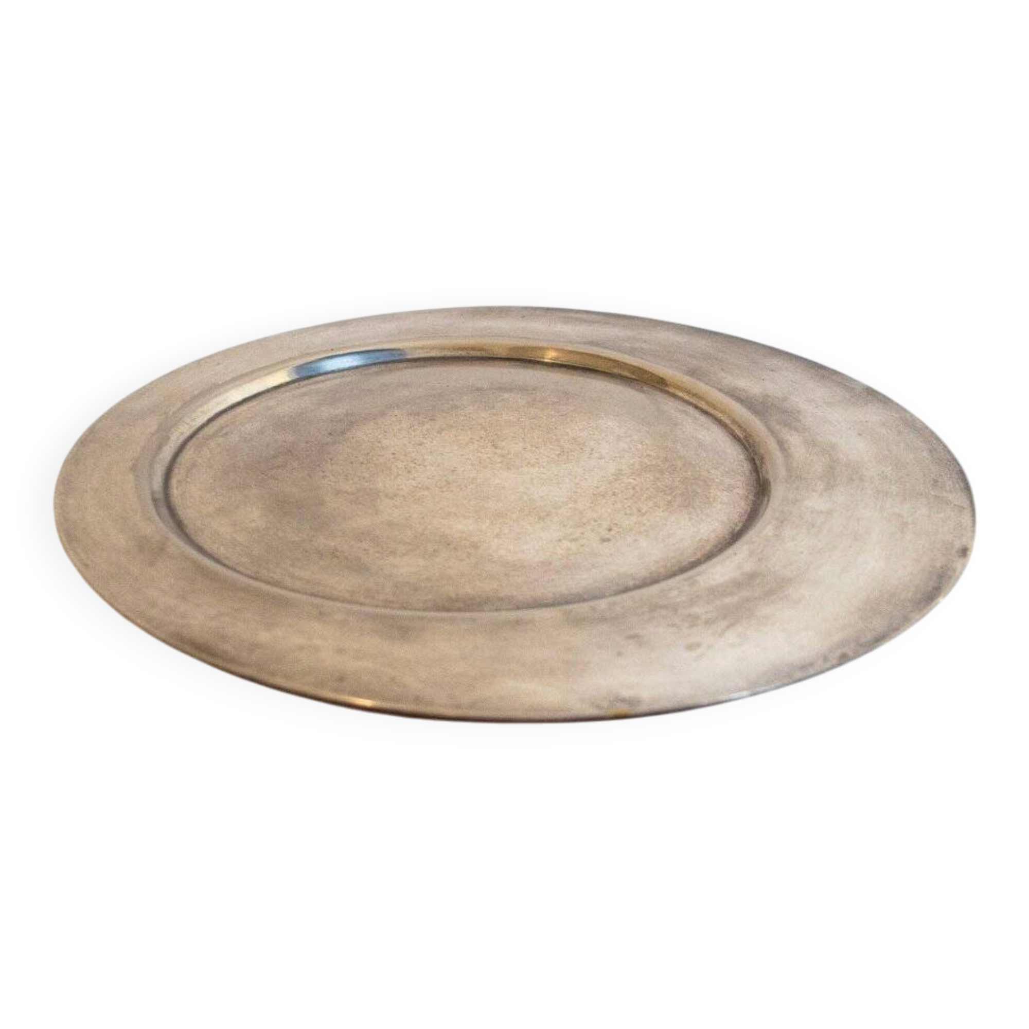 Dish from the Forms series in silver-plated metal by Gio Ponti for Cleto Munari, 1970s.