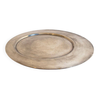 Dish from the Forms series in silver-plated metal by Gio Ponti for Cleto Munari, 1970s.