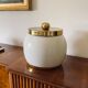 Hollywood regency white ceramic bucket, Italy, ca. 1970