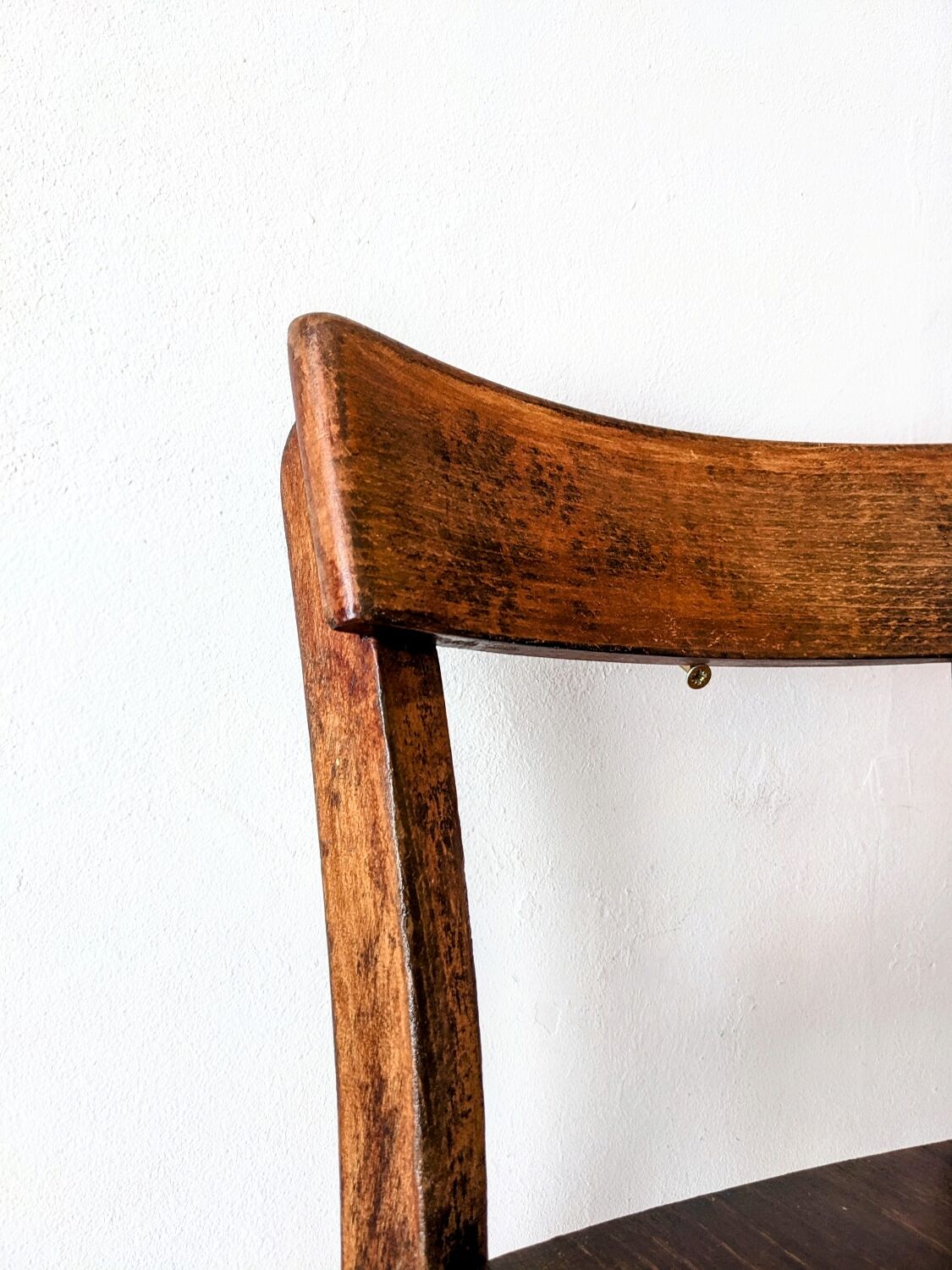 High chair in varnished wood 50s