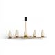 Large chandelier from 1950-1960, gilded metal with 6 white opaline glass tulips by Arlus.