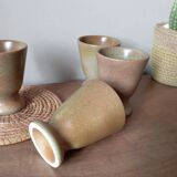 4 tasses en grès, vintage 1950