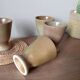 4 stoneware cups, vintage 1950