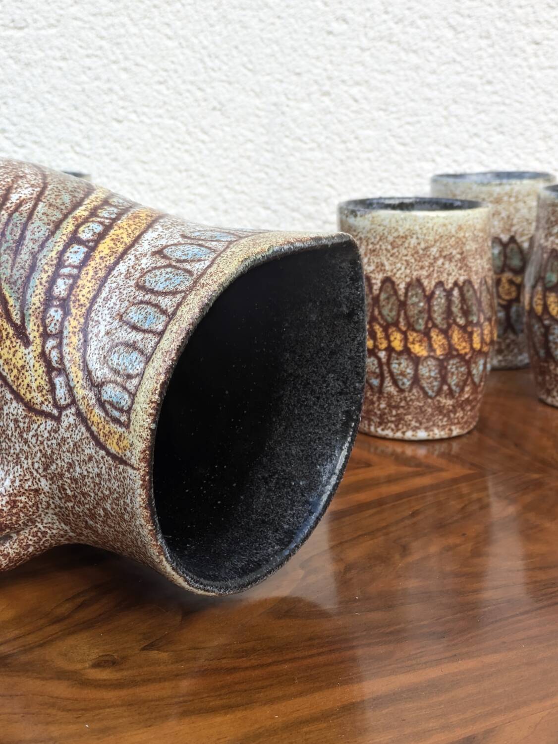 Vintage Accolay ceramic orangeade set, 1960s