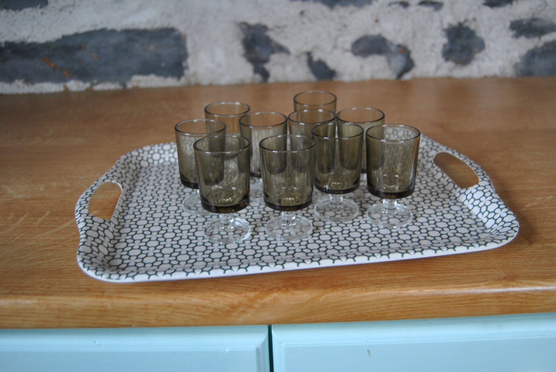 Set of 10 70s shot glasses