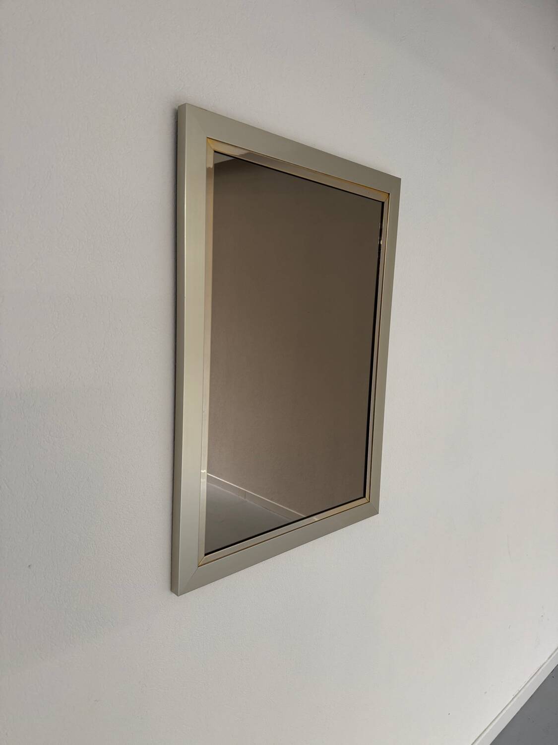 Old Belgo Chrome mirror bronze glass design from the 70s vintage