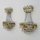 Pair of double hot air balloon wall sconces, 60s