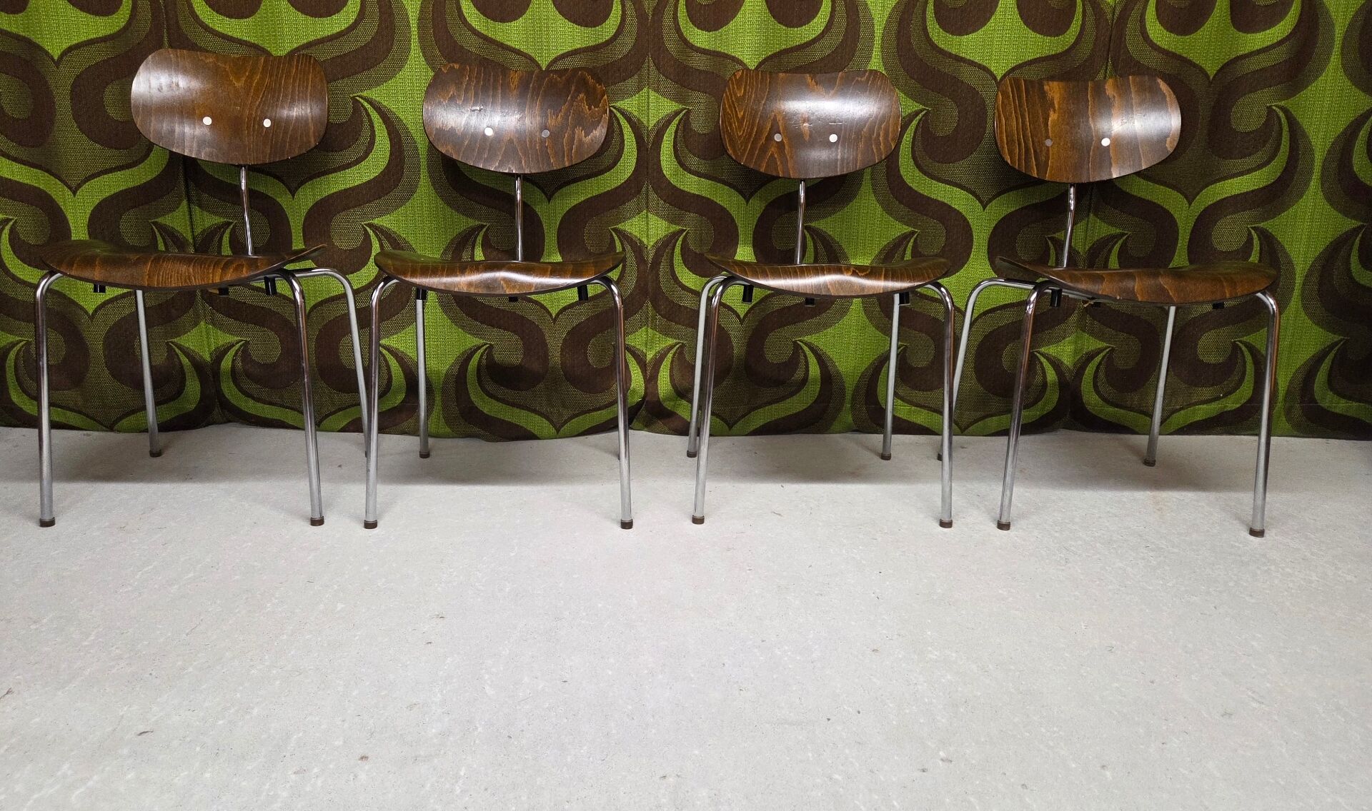 Set of four Se 68 chairs by Egon Eiermann for Wilde+Spieth.