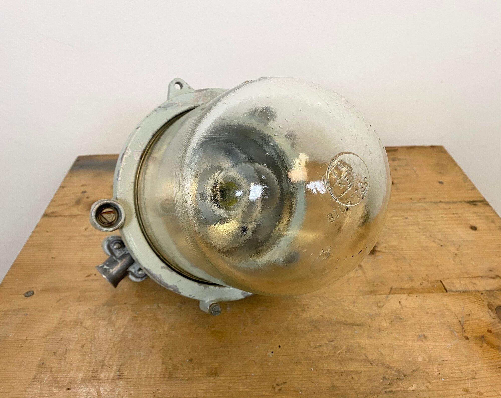 Grey Industrial Cast Aluminium Explosion Proof Lamp, 1960s