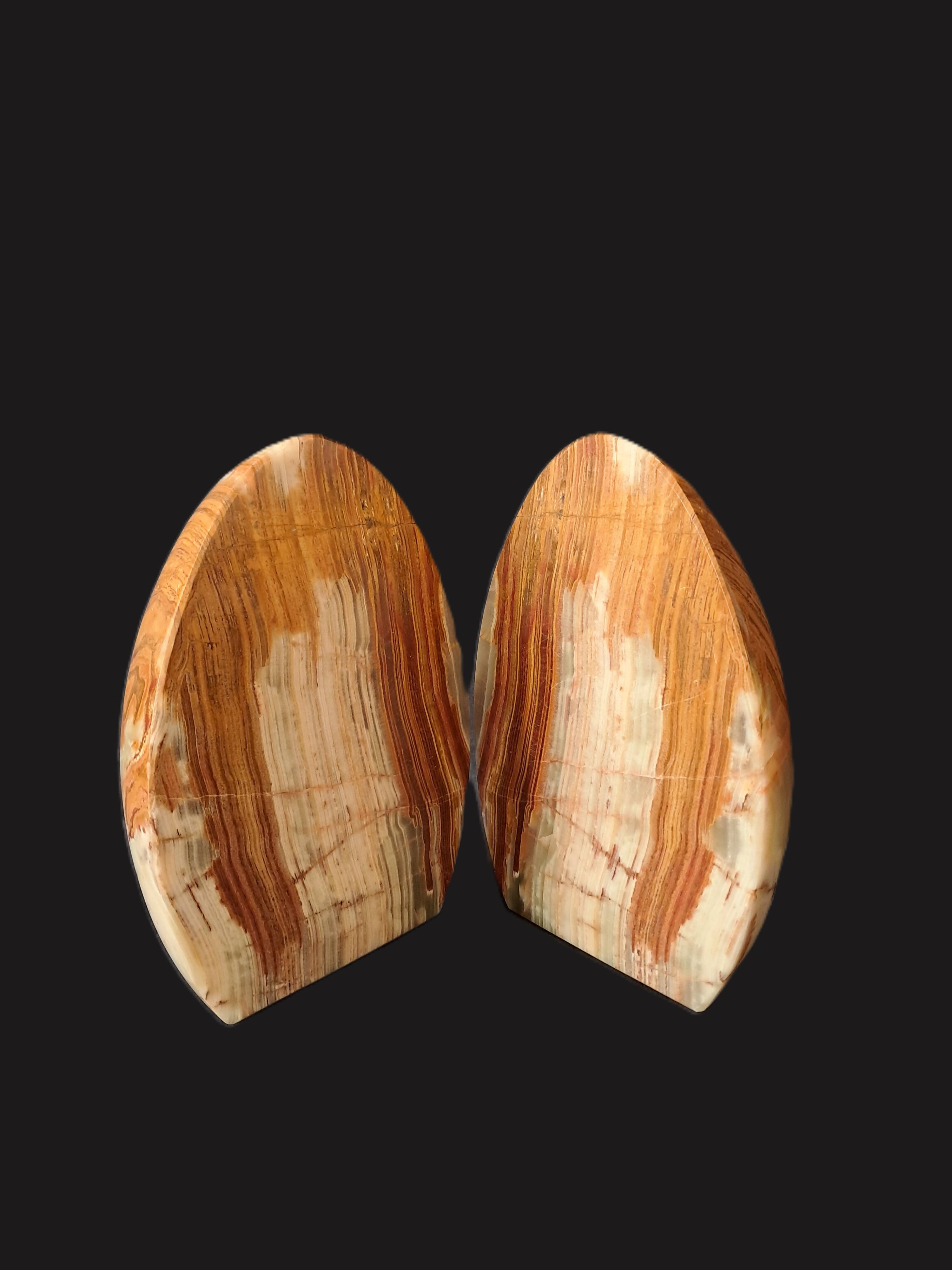 Pair of Onyx Egg-Shaped Bookends
