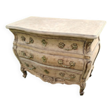 Antique Louis XVI style chest of drawers with wooden top