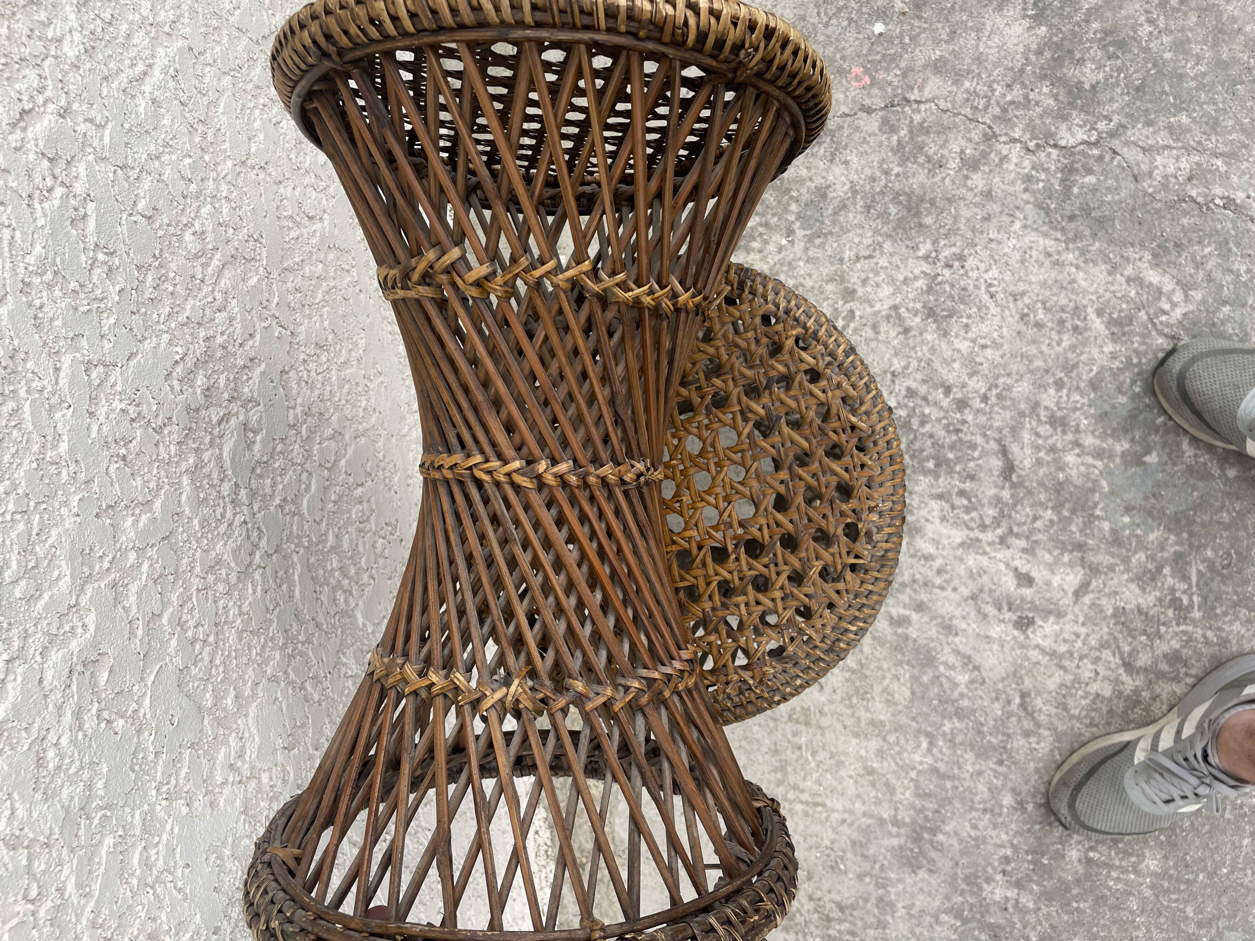 Pair of rattan stool