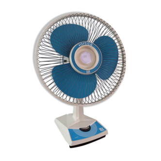 Oscillating fan vortice vintage  blue and white 1970s