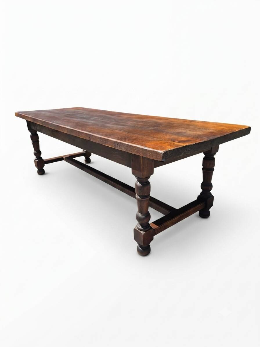 Table de ferme en chêne massif,  250 × 87cm