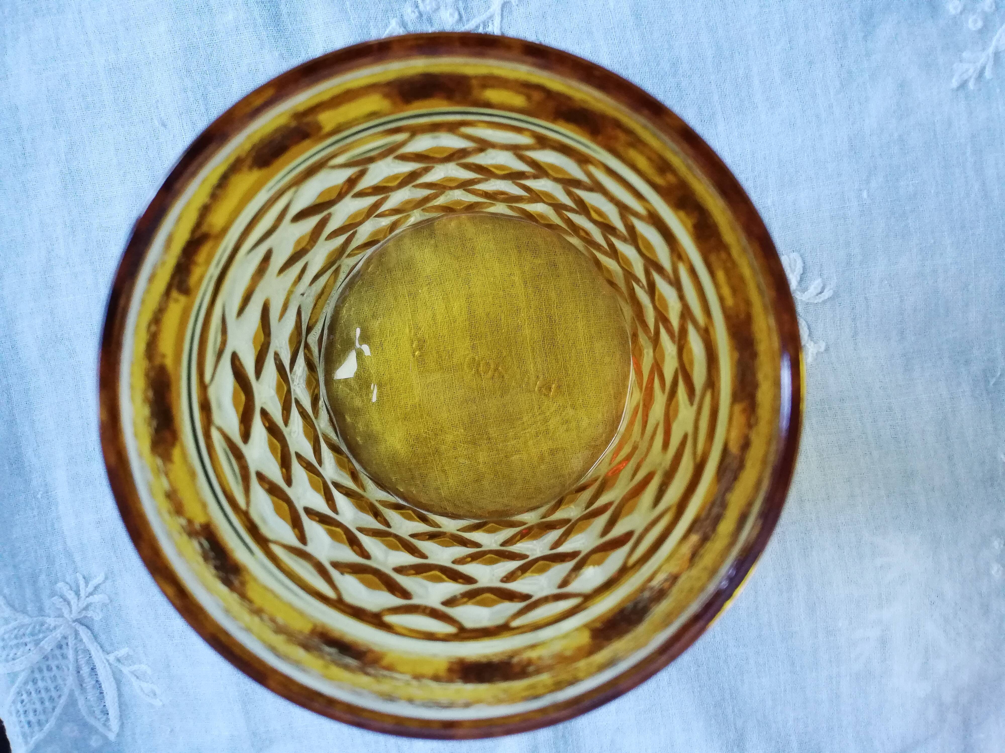 Set of 6 old Pernod amber glasses