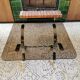 Vintage coffee table 70s in chrome metal and tinted glass