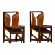 Vintage sculptural unique design dining chairs, France 1960s set of 2