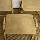 Bamboo and rattan side table / end table