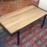 Steiner steel and walnut coffee table