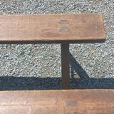 Pair of nineteenth century farmhouse table benches 251cm
