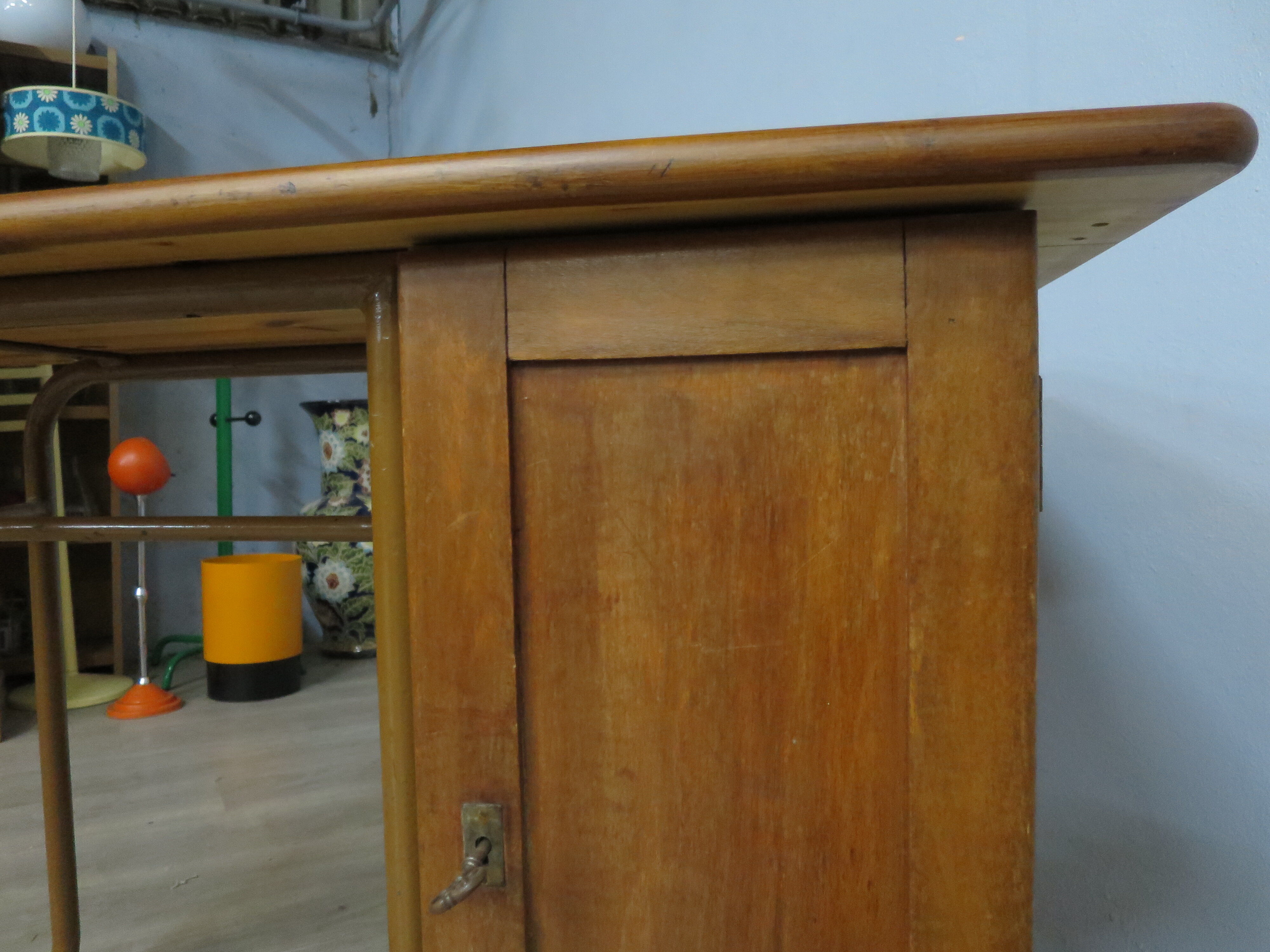 Tubular vintage school desk