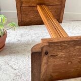 Vintage solid oak saddle plant holder