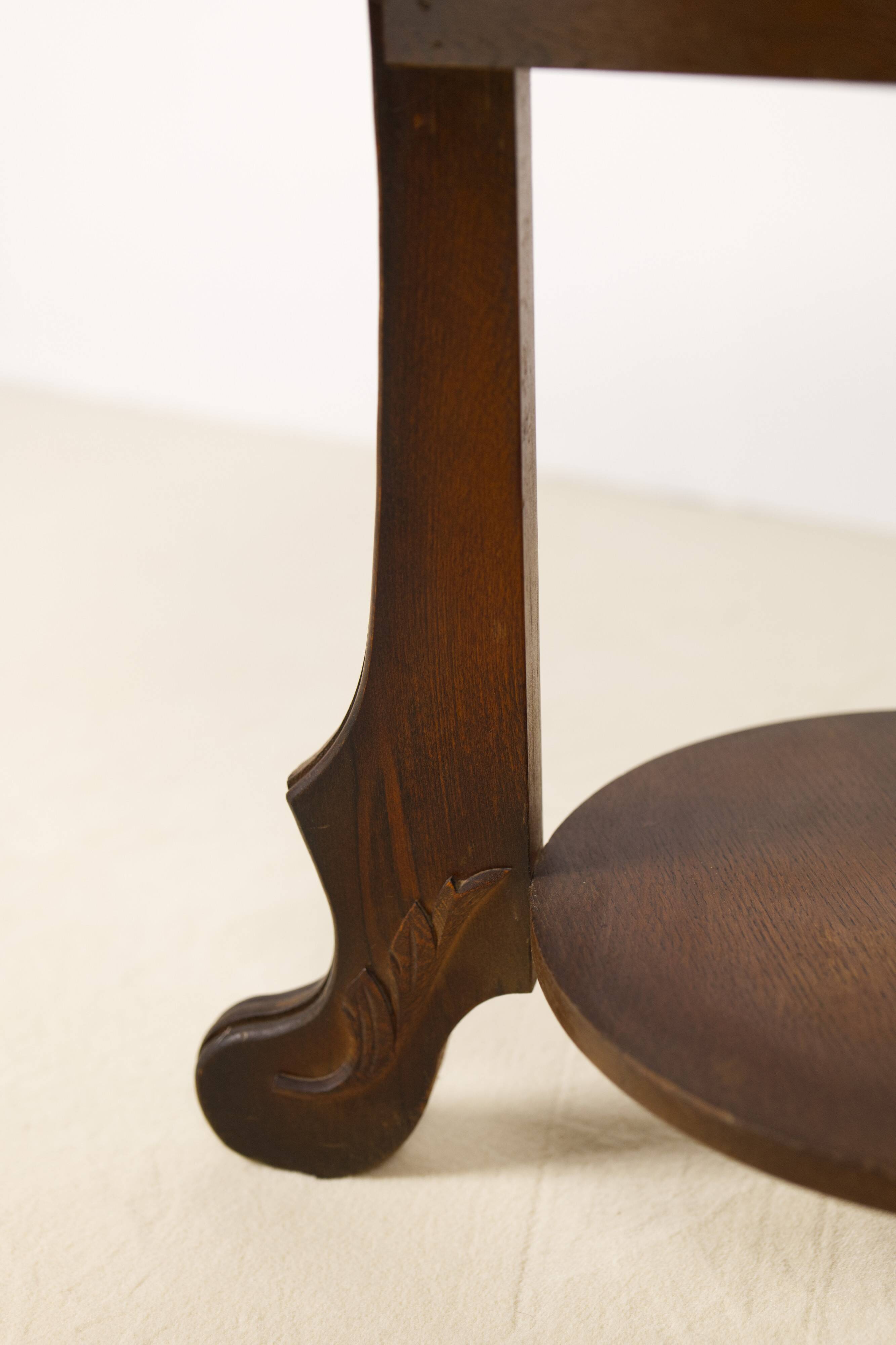 Art Deco Oak two-tiered side table, Belgium 1930's