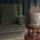 Green velvet sofa