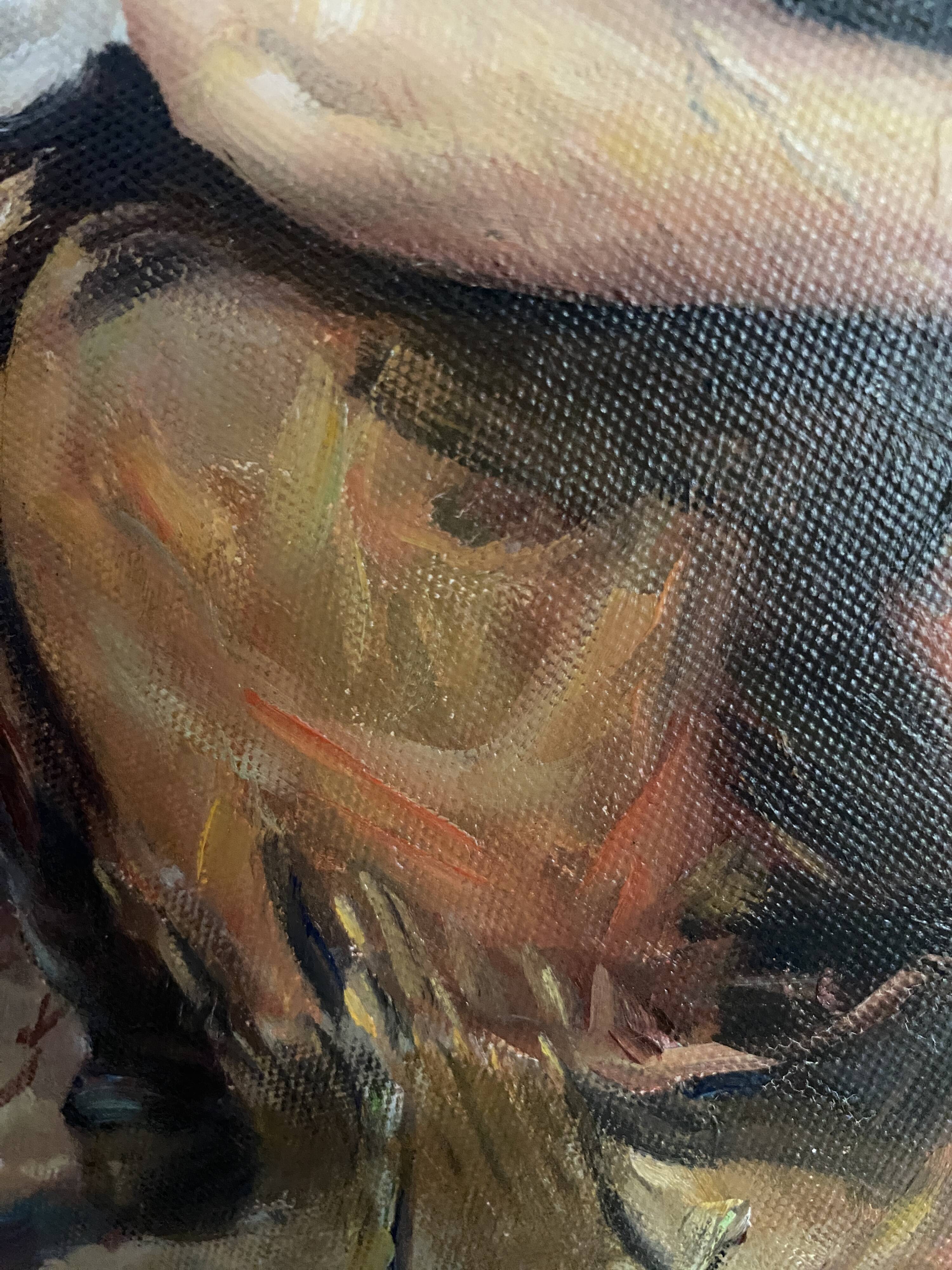 Oil on canvas under glass