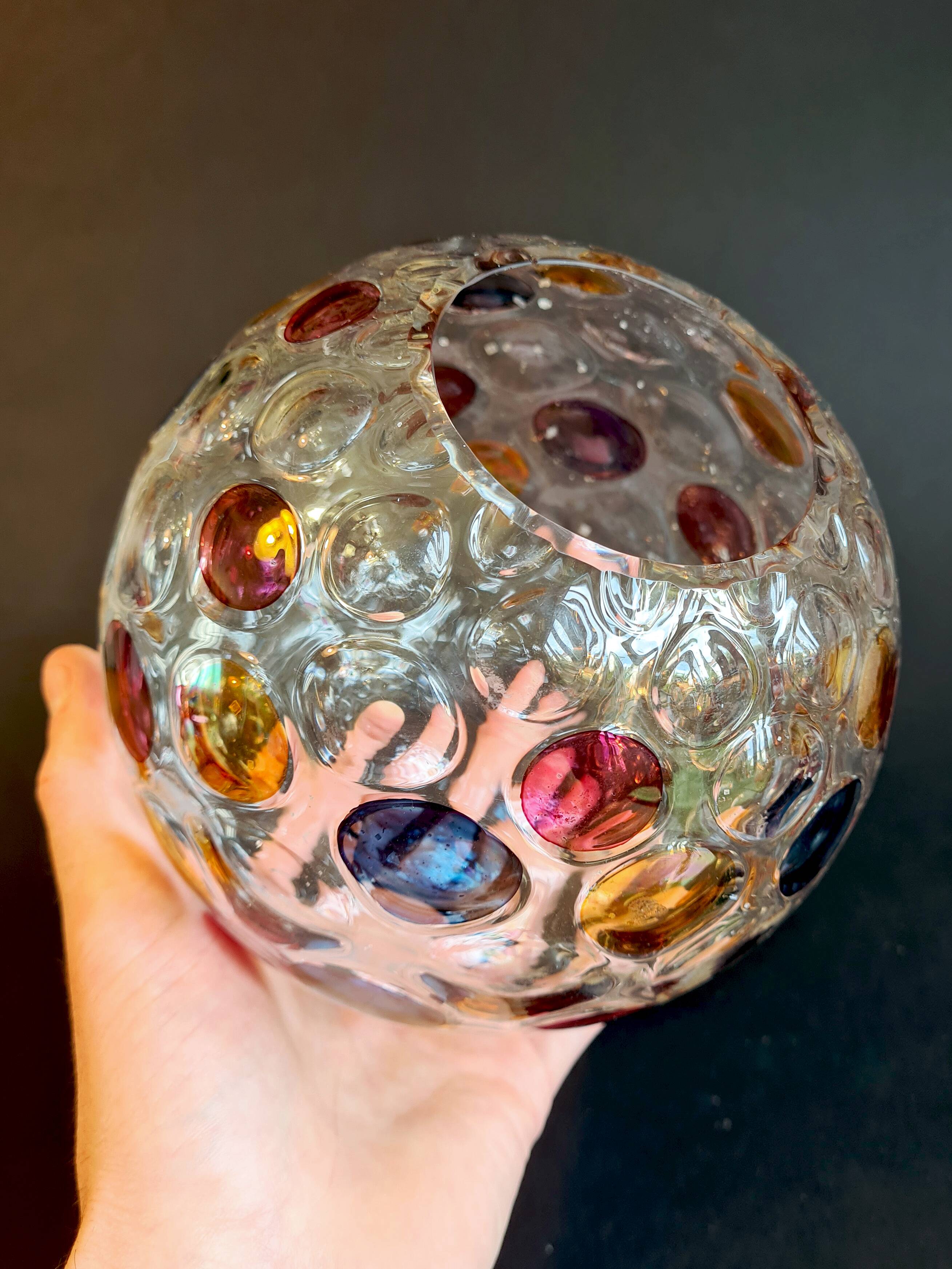Vase Boule “Nemo” en Verre Soufflé Tchèque