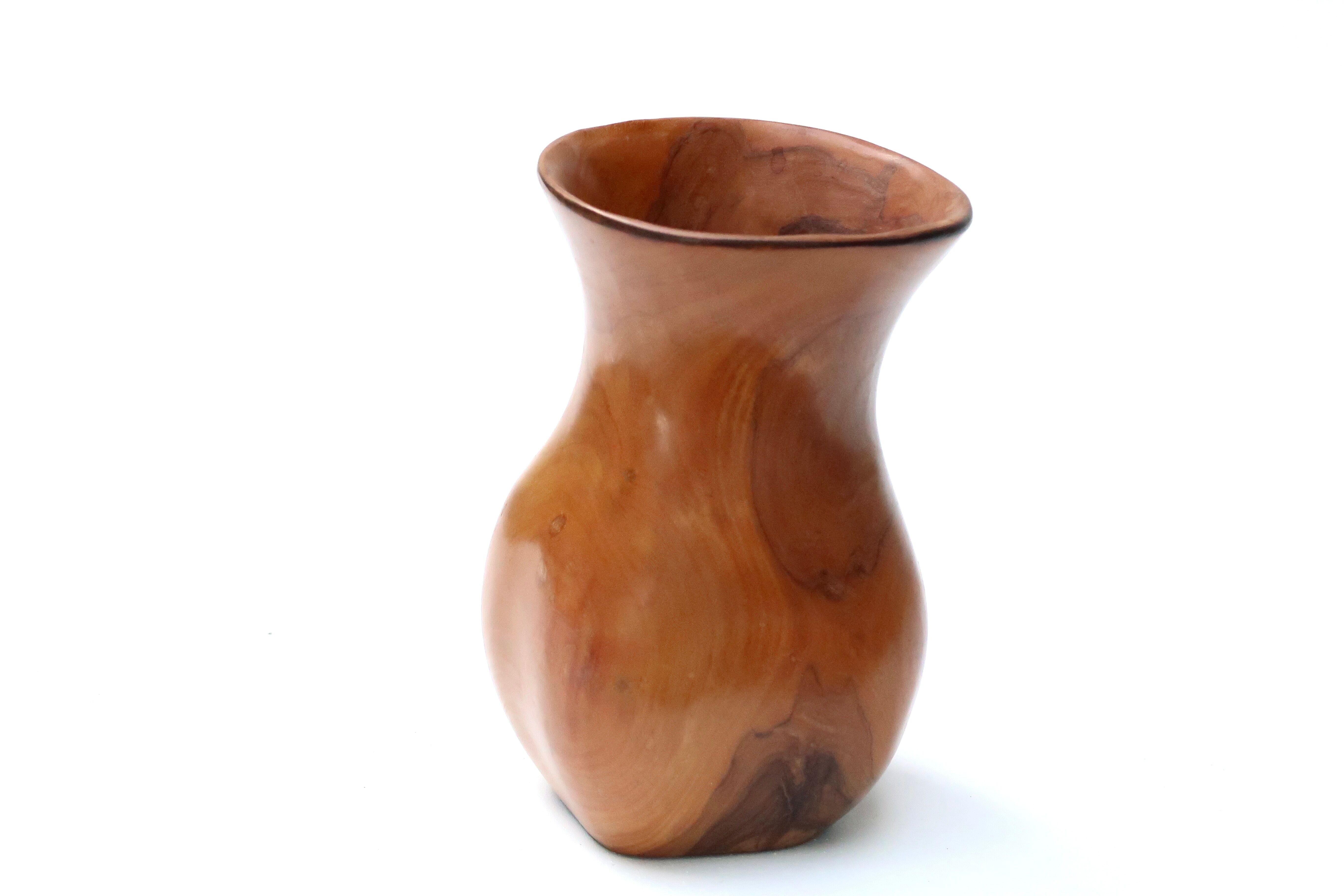 Asymmetrical wooden vase, 60s