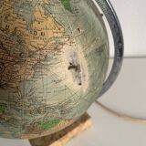 Globe vintage 1960 terrestre verre Perrina marbre mappemonde - 28 cm